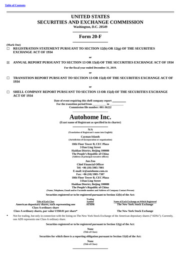 Thumbnail Autohome Annual Report 2019