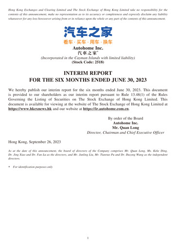 Thumbnail Autohome Half-year Report 2023