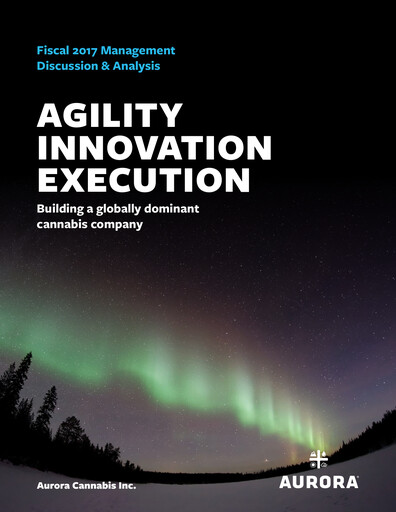 Miniature Aurora Cannabis Rapport annuel 2017