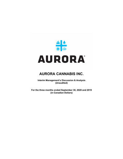 Vorschaubild Aurora Cannabis Quartalsbericht 2021-q1