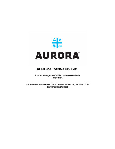 Vorschaubild Aurora Cannabis Quartalsbericht 2021-q2