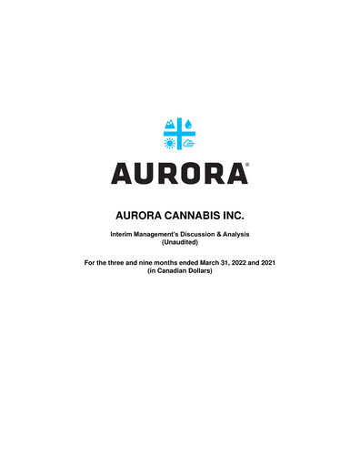 Vorschaubild Aurora Cannabis Quartalsbericht 2022-q3