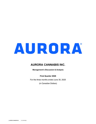 Vorschaubild Aurora Cannabis Quartalsbericht 2026-q1