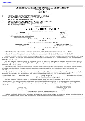 Thumbnail Vicor
 Annual Report 2016
