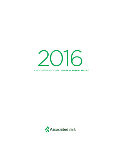 Thumbnail Associated Banc-Corp
 Annual Report 2016