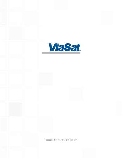 Thumbnail ViaSat Annual Report 2009