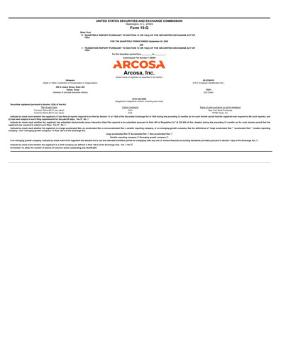 Miniature Arcosa
 Rapport trimestriel 2025-q3
