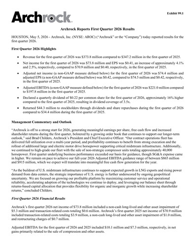 Thumbnail Archrock Quarterly Report 2026-q1