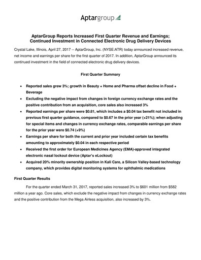 Thumbnail AptarGroup Quarterly Report 2017-q1