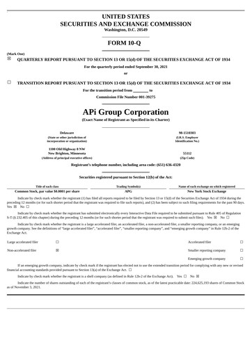 Thumbnail APi Group Quarterly Report 2021-q3