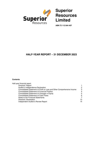 Thumbnail Superior Resources Financial Report 2024-h1