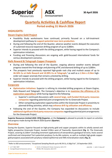 Thumbnail Superior Resources Quarterly Report 2026-q1