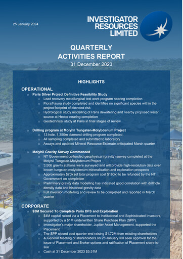 Thumbnail Investigator Resources Quarterly Report 2024-q2