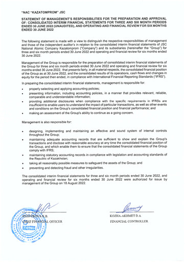 Thumbnail Kazatomprom Financial Statement 2022-h1