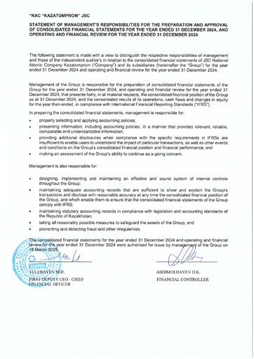 Thumbnail Kazatomprom Financial Statement 2024