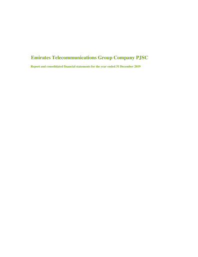 Thumbnail Emirates Telecom (Etisalat Group) Financial Statement 2019