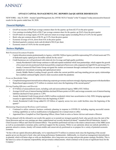 Thumbnail Annaly Capital Management
 Quarterly Report 2020-q2