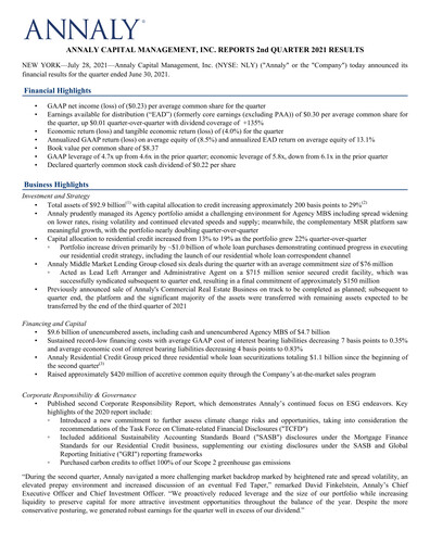 Thumbnail Annaly Capital Management
 Quarterly Report 2021-q2