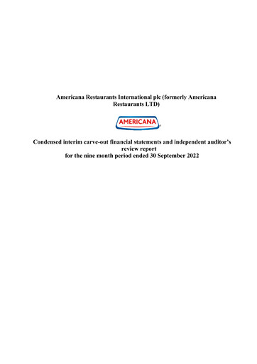 Miniature Americana Restaurants International Bilan financier 2022-9m