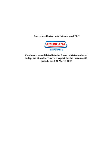 Miniature Americana Restaurants International Bilan financier 2025-q1