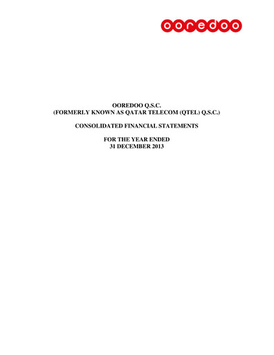 Thumbnail Ooredoo Financial Statement 2013