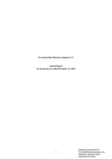Thumbnail NewAmsterdam Pharma Company Annual Report 2023