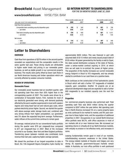 Thumbnail Brookfield Corporation Quarterly Report 2008-q2