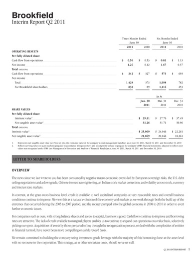 Thumbnail Brookfield Corporation Quarterly Report 2011-q2