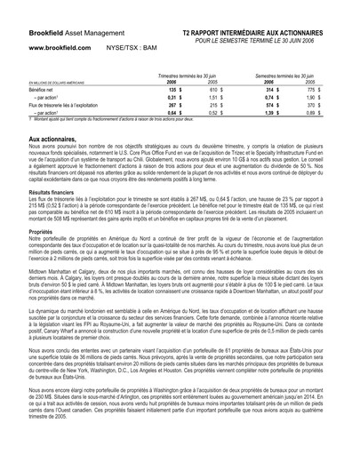 Thumbnail Brookfield Corporation Quarterly Report 2006-q2