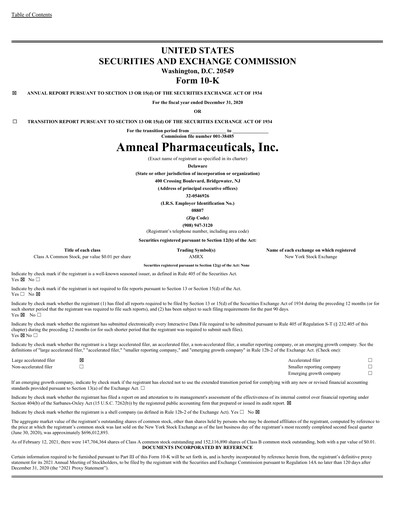 Thumbnail Amneal Pharmaceuticals
 Annual Report 2020