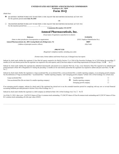 Thumbnail Amneal Pharmaceuticals
 Quarterly Report 2018-q2