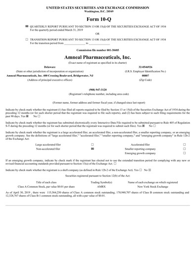 Thumbnail Amneal Pharmaceuticals
 Quarterly Report 2019-q1