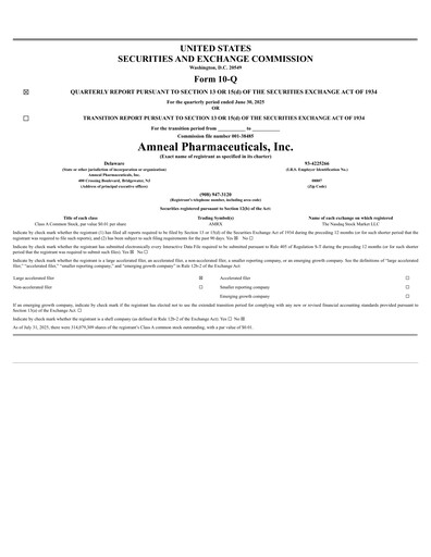 Thumbnail Amneal Pharmaceuticals
 Quarterly Report 2025-q2