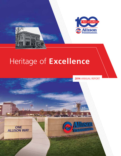 Thumbnail Allison Transmission
 Annual Report 2014