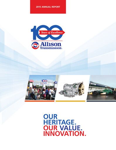 Thumbnail Allison Transmission
 Annual Report 2015