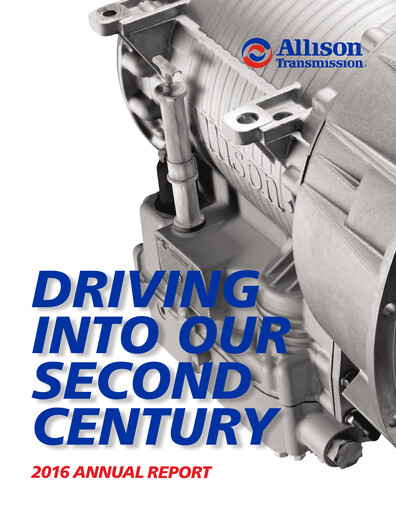 Thumbnail Allison Transmission
 Annual Report 2016