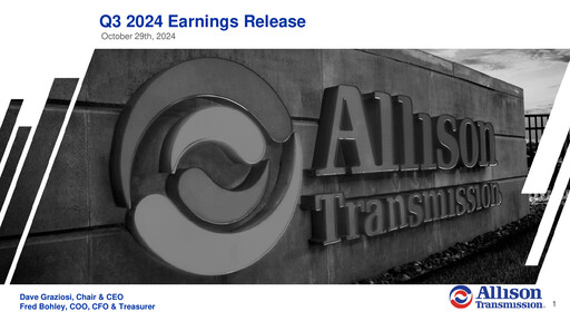 Thumbnail Allison Transmission
 Quarterly Report 2024-q3