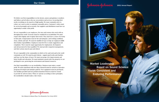 Thumbnail Johnson & Johnson Annual Report 2001