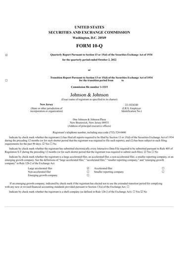 Miniature Johnson & Johnson Rapport trimestriel 2022-q3