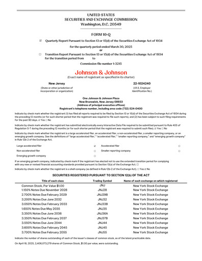Thumbnail Johnson & Johnson Quarterly Report 2025-q1