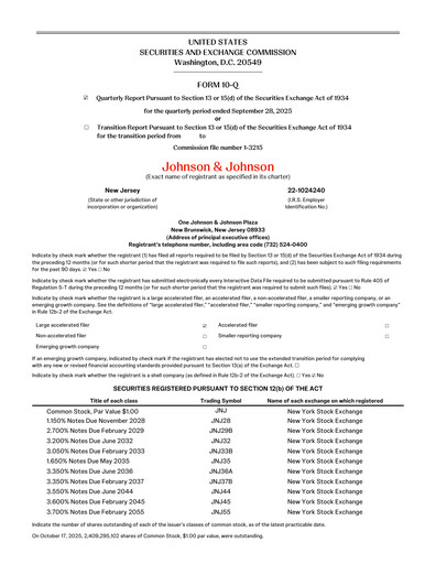 Thumbnail Johnson & Johnson Quarterly Report 2025-q3