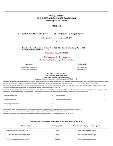 Miniature Johnson & Johnson Rapport trimestriel 2026-q2