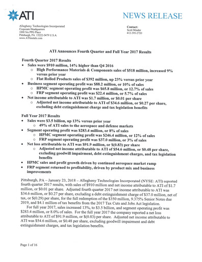 Thumbnail ATI Inc.
 Quarterly Report 2017-q4