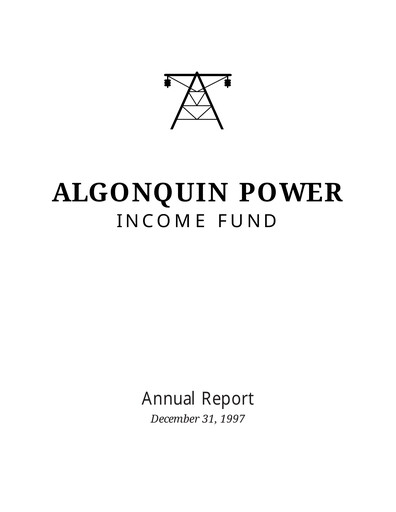Vorschaubild Algonquin Power & Utilities Jahresbericht 1997