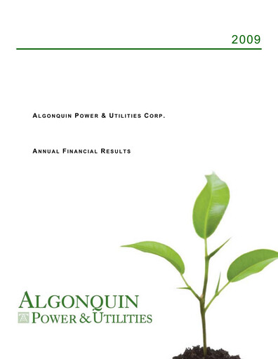 Vorschaubild Algonquin Power & Utilities Jahresbericht 2009