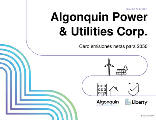 Thumbnail Algonquin Power & Utilities ESG Report 2021