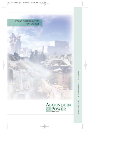 Thumbnail Algonquin Power & Utilities Quarterly Report 2005-q2