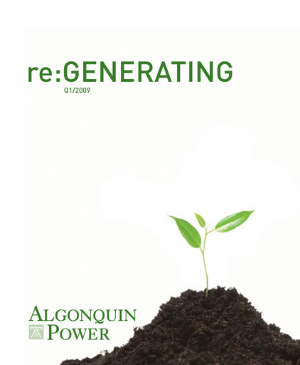 Thumbnail Algonquin Power & Utilities Quarterly Report 2009-q1