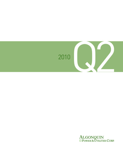 Thumbnail Algonquin Power & Utilities Quarterly Report 2010-q2