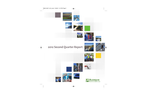 Thumbnail Algonquin Power & Utilities Quarterly Report 2012-q2